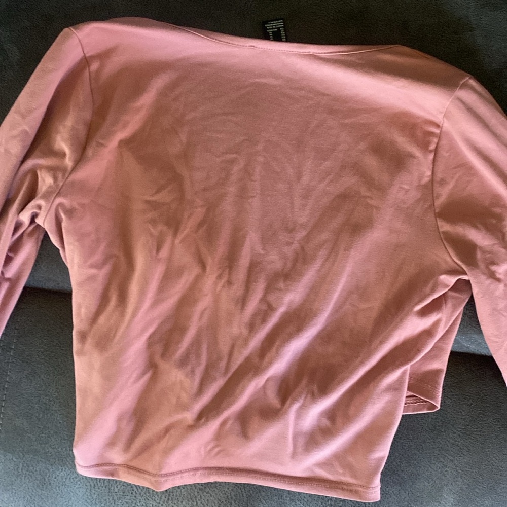 Pink Wrap Crop Top - Picture 4 of 5
